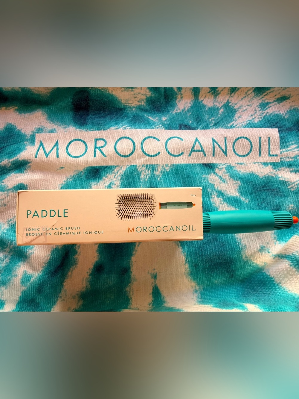 Moroccanoil Teal Paddle Hair Brush NIB